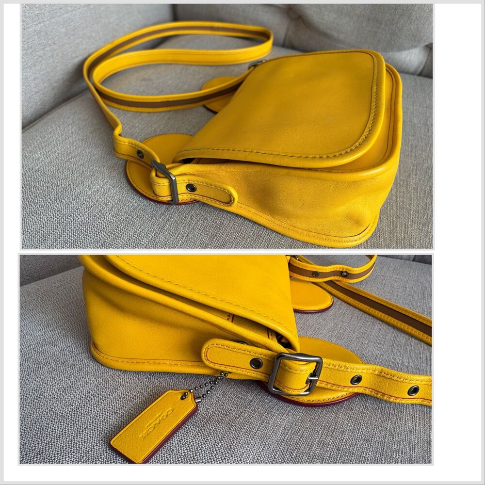 COACH x DISNEY MICKEY MOUSE W/Ears Crossbody Leather Bag Yellow limited edition - Picture 4 of 8